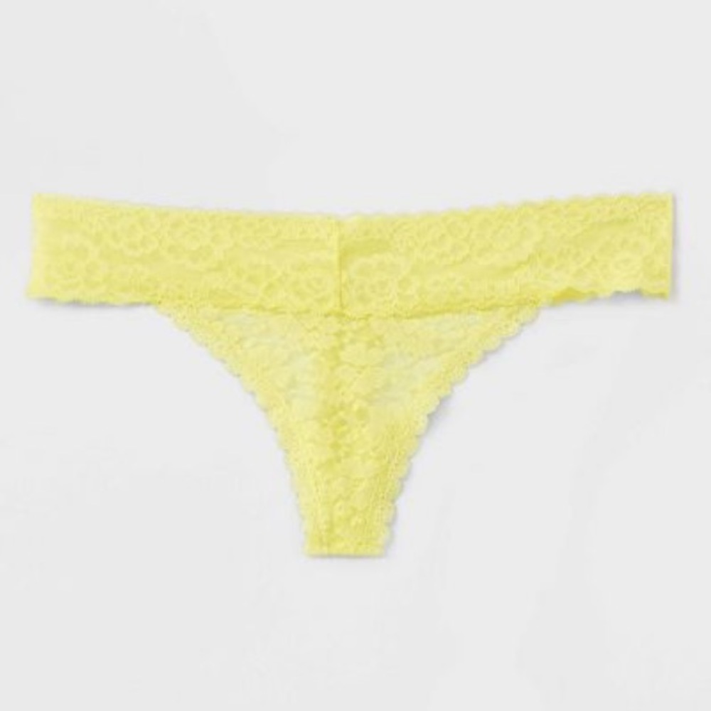 WOMEN'S sexy Allover Lace Thong - Auden yellow new